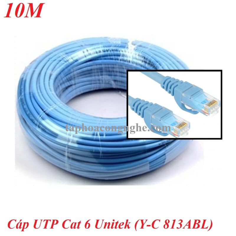 Unitek 96056 Y-C813ABL cat6 dây tròn 10M Màu Xanh Cáp Mạng UTP 30096056